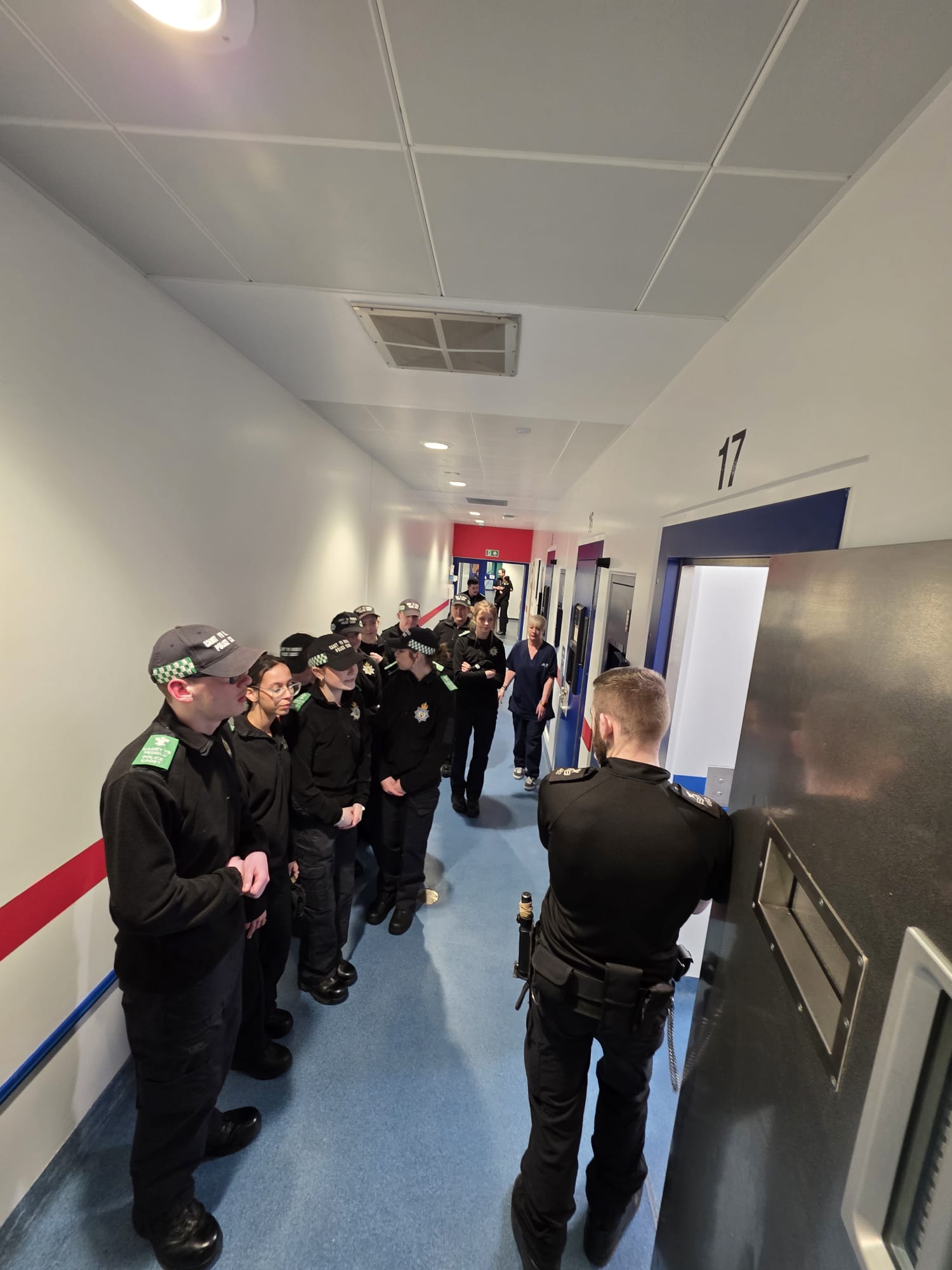 Photograph of Police Cadets visiting Custody