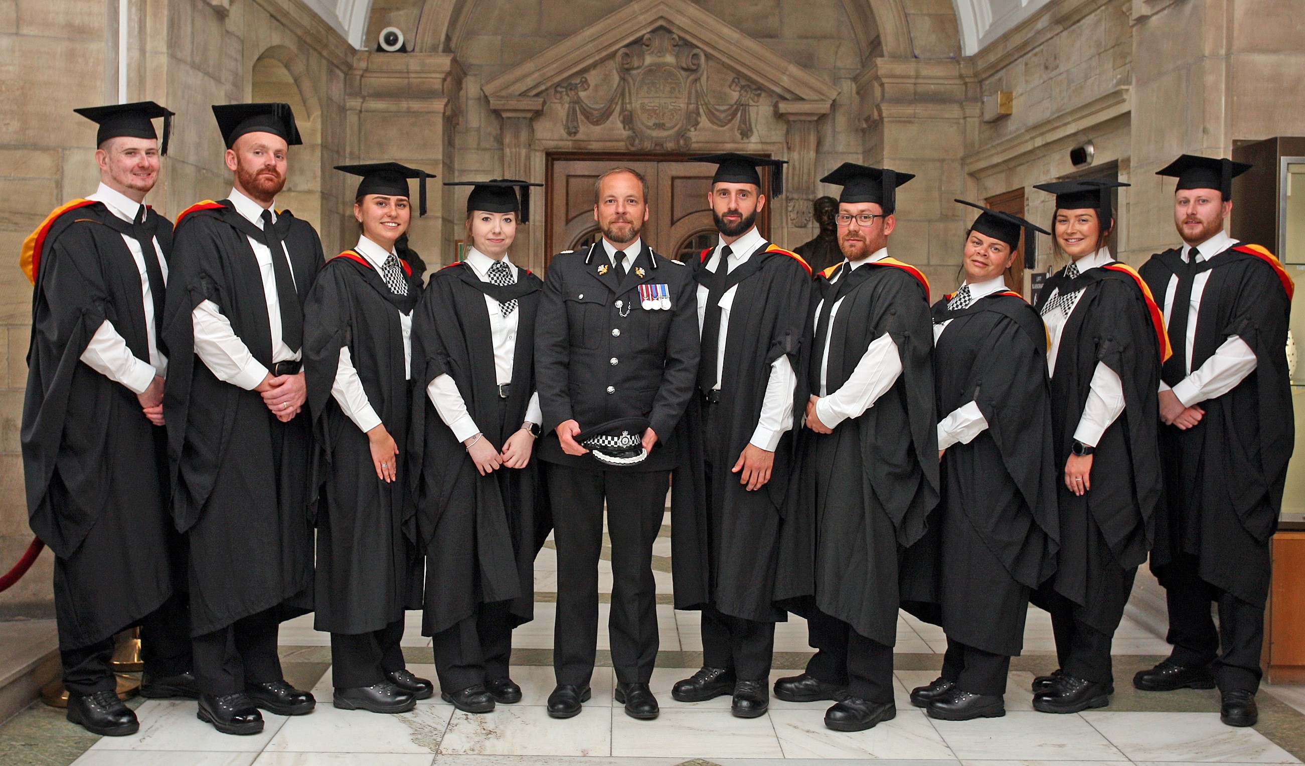 One of the force's graduating PEQF cohorts pictured at Bangor University in July 2023.