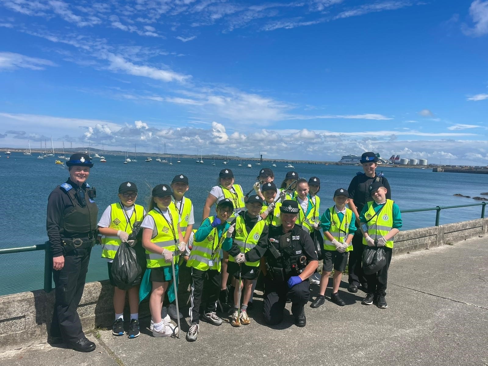 Mini Police and North Wales Police officers.