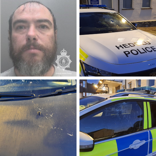 Stephen McCouid and damaged cars
