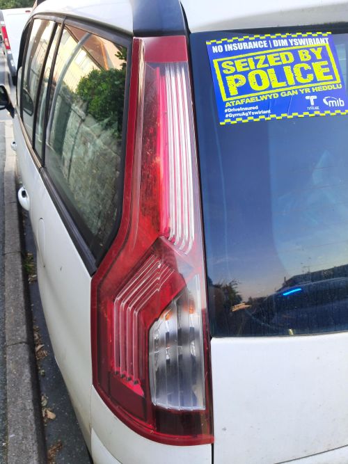 Photograph of a seized vehicle